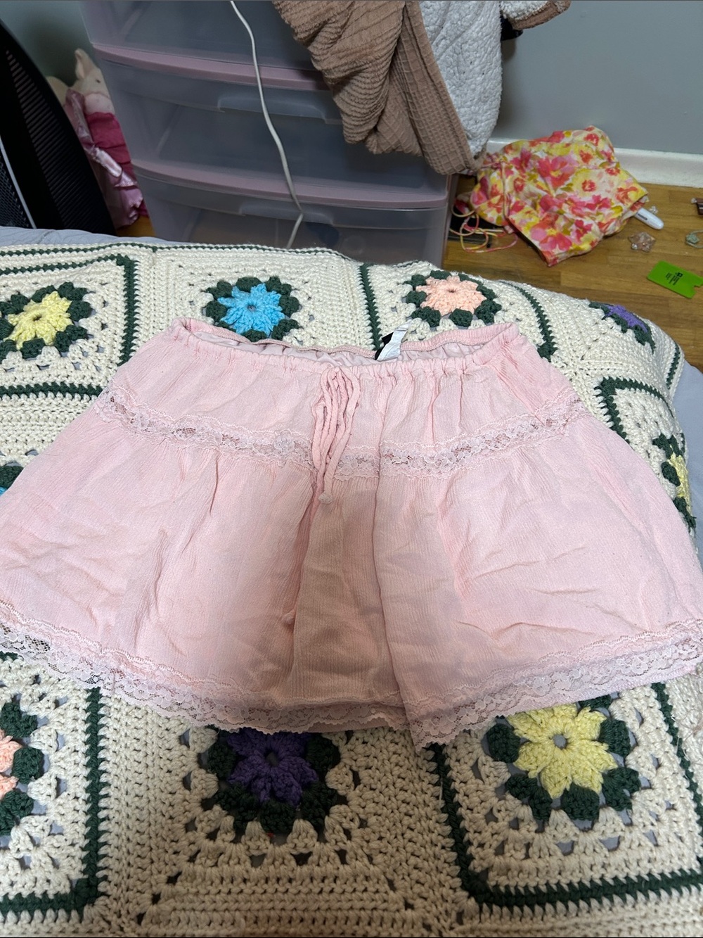 Pink Windsor lace skirt